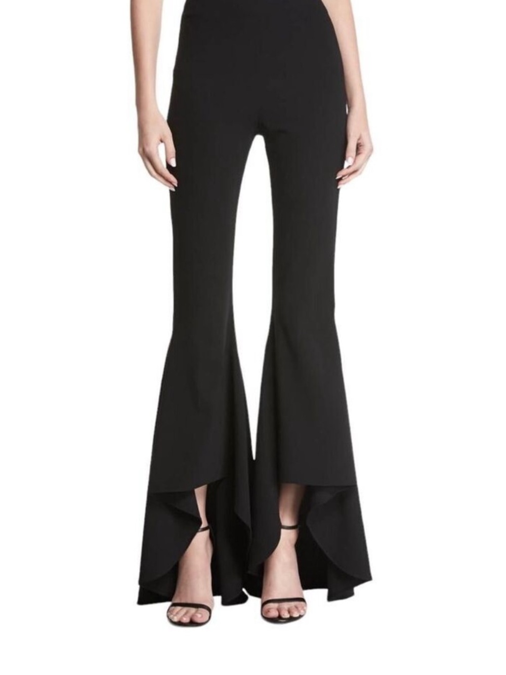 Alice + Olivia Jinny High-Waist High-Low Flare Pants Size 0 Black
